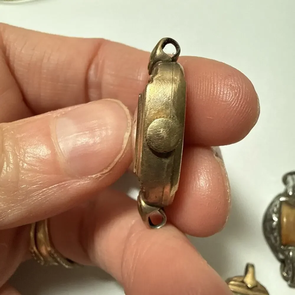 Vintage 5 Mechanical Wind-Up Watch Parts, Bulova, Lido,Ribaux, Elgin L2